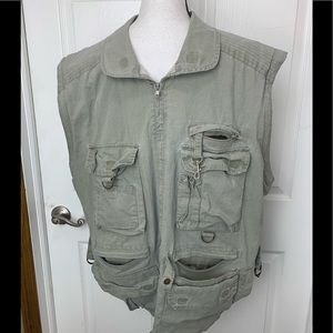 ROTHCO Mens XL Vest Jacket Canvas Safari Hiking Fishing Photo Outback Tactical